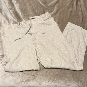 Michael Brandon Light Khaki Linen Chinos XL